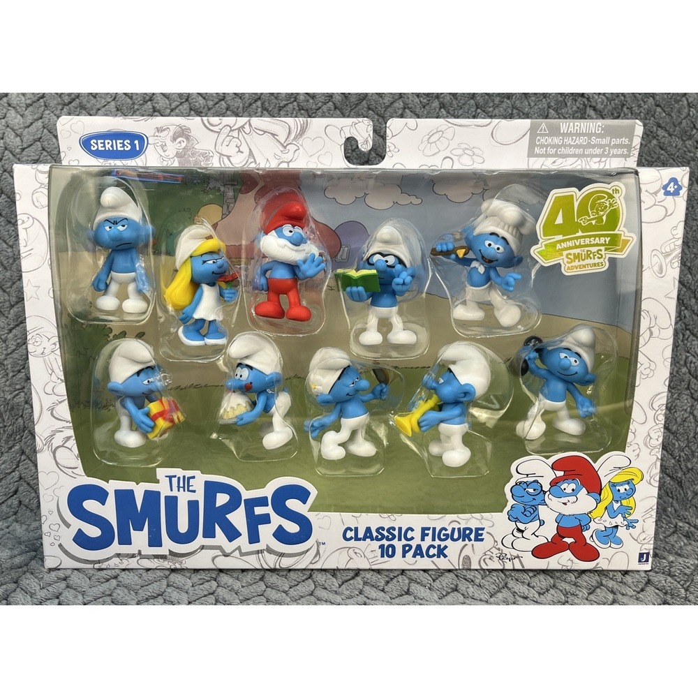 The Smurfs 40TH Anniversary Classic Figure 10 Pack Series 1 Smurfette Papa Smurf